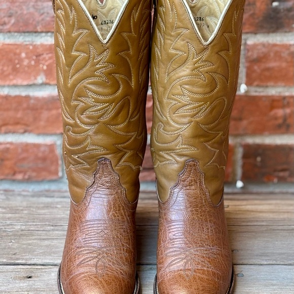 Laredo Men's Brown Bullhide Leather Western Cowboy Boots Sz 9D - Picture 2 of 9